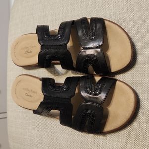 Clark's black sandals